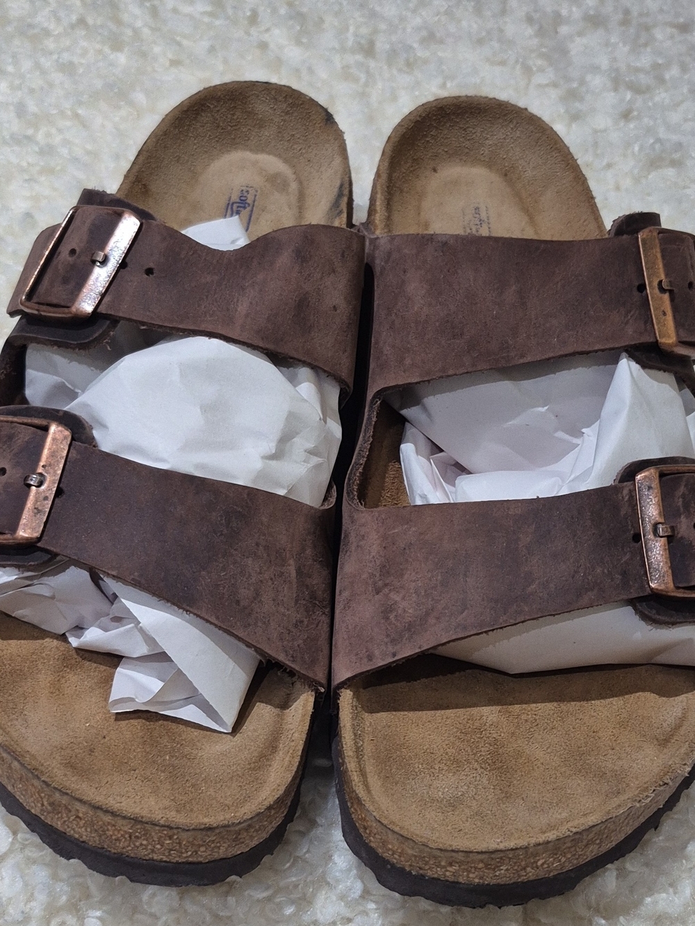 Birkenstock Brown Arizona Two-Strap Leather Sandals
